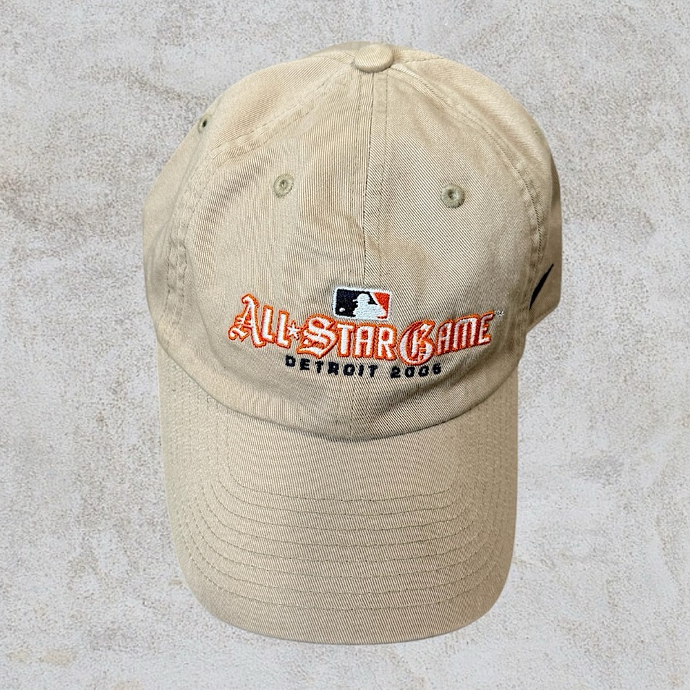 All Star Game Detroit 2006 Vintage MLB Baseball Cap Hat Tan Brown Nike
